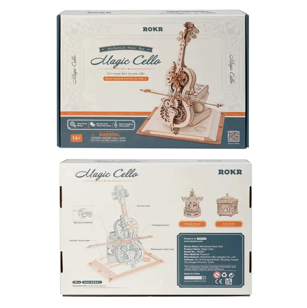 Magic Cello 3D Wooden Puzzle Music Box