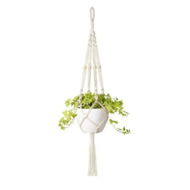 Handwoven Cotton Rope Hanging Planter Basket
