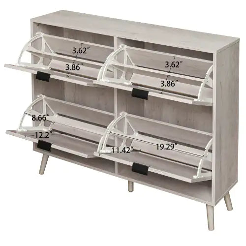 4-door Shoe Rack, Free-standing Modern Shoe Cabinet For Entrance