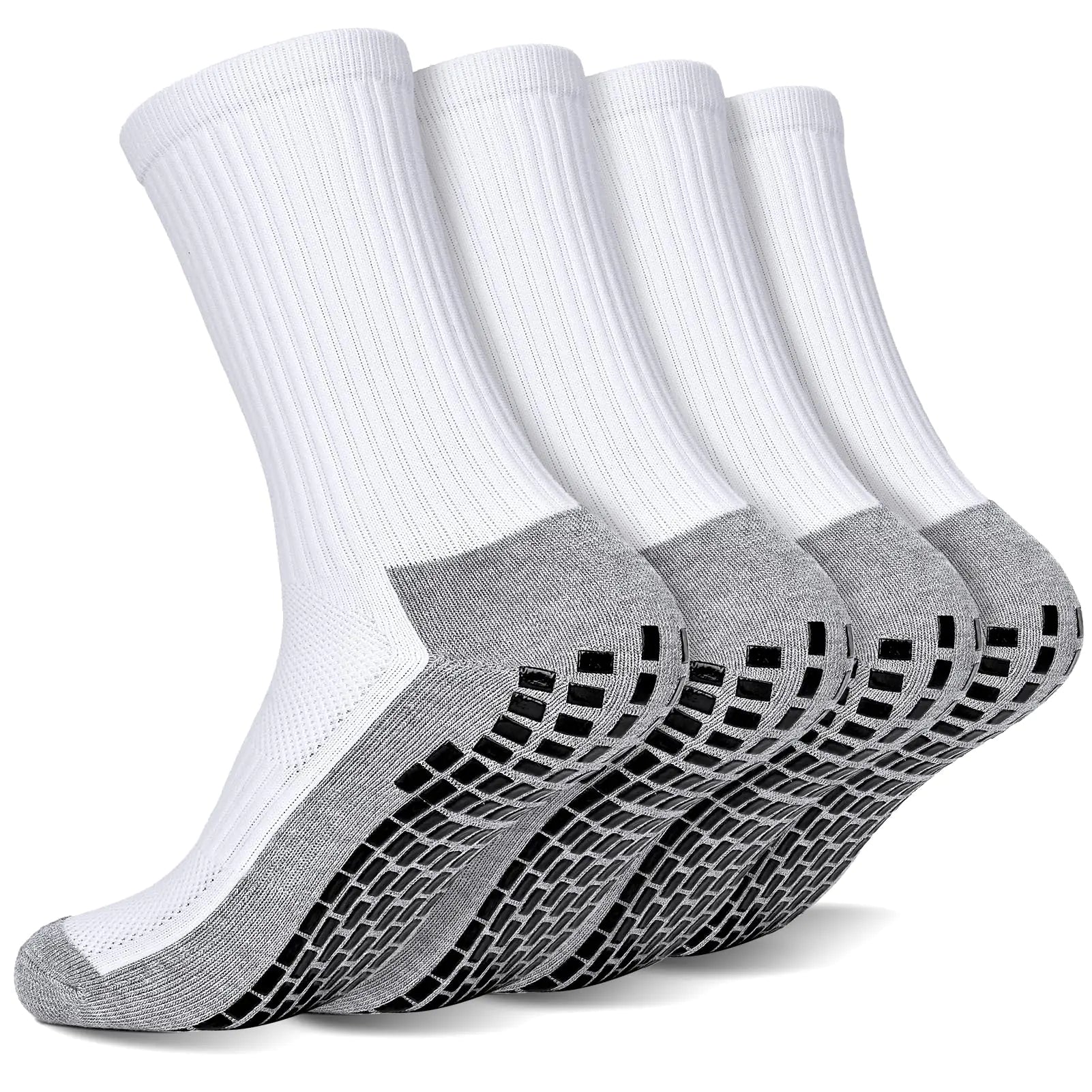 Dingcooler Anti Slip Socks Grip Soccer Socks Non Slip Hospital Socks Athletic Crew Socks for Kids Youth