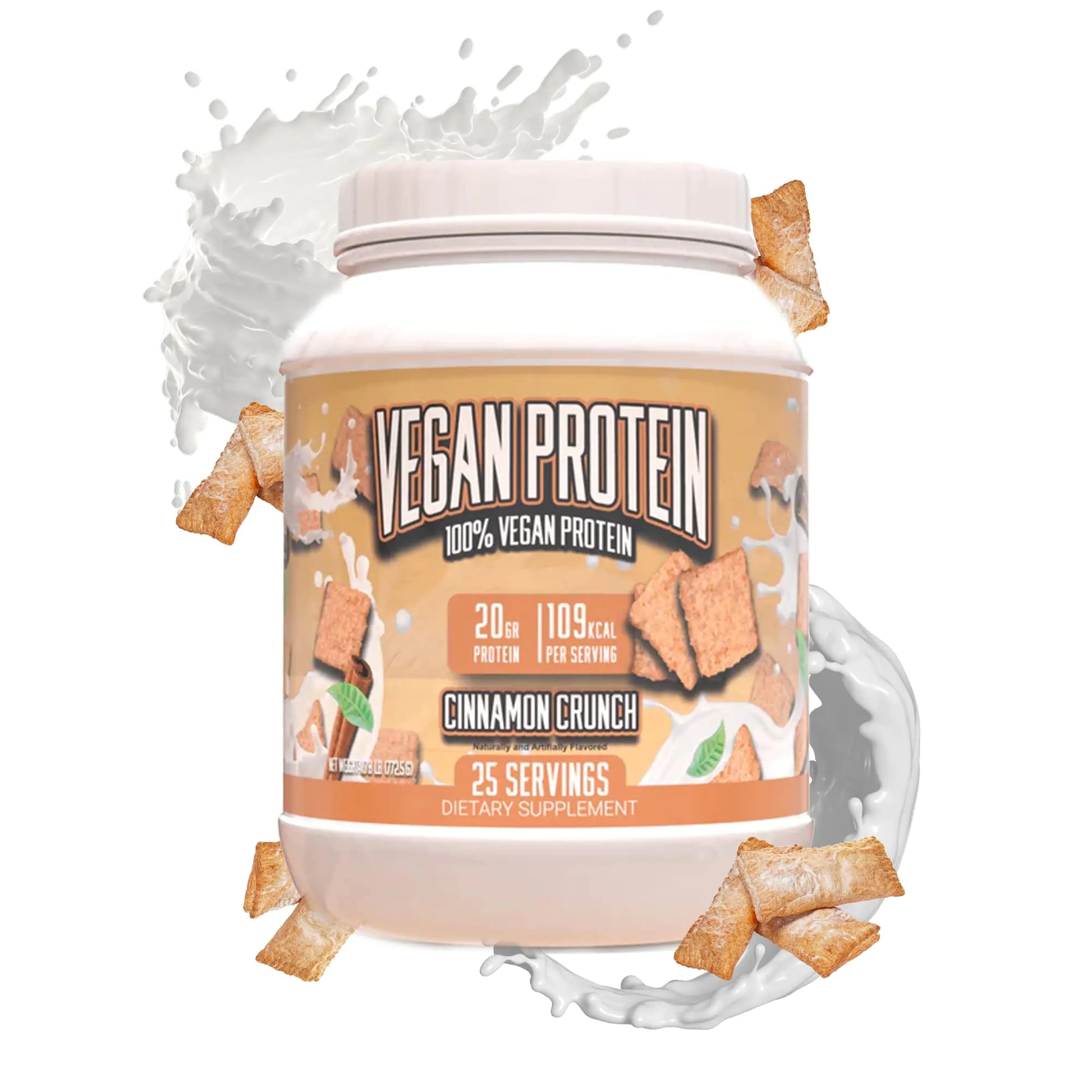 Huge Supplements Vegan Protein Powder - Cinnamon Crunch - Superior Plant-Based Protein Powder 20g Protein Per Serving Gluten Free