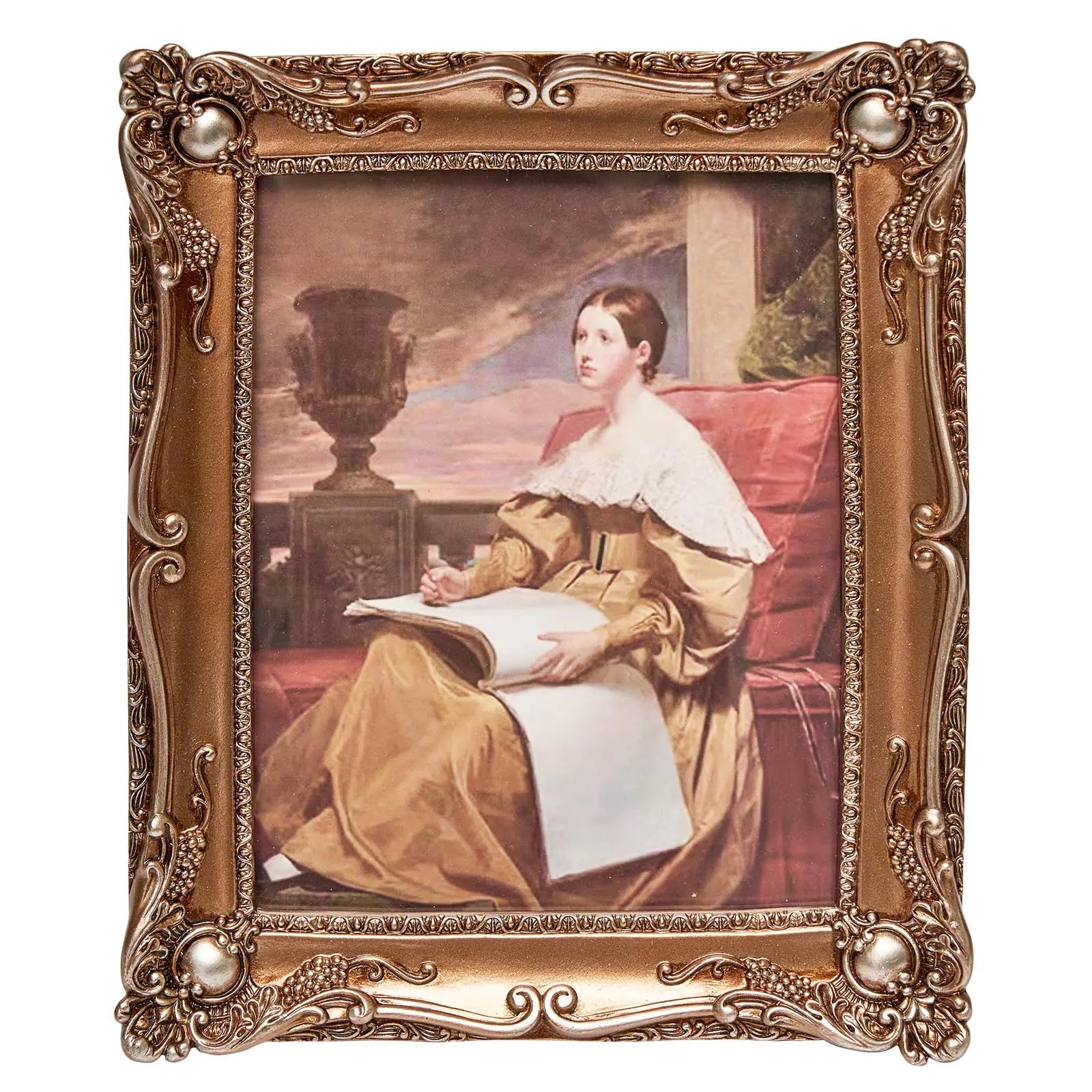 JANDERART 8x10 Vintage Picture Frame 8 by 10 Antique Picture Frames with Glass Front Ornate Baroque Frame Tabletop & Wall Hanging Photo Display Bronze