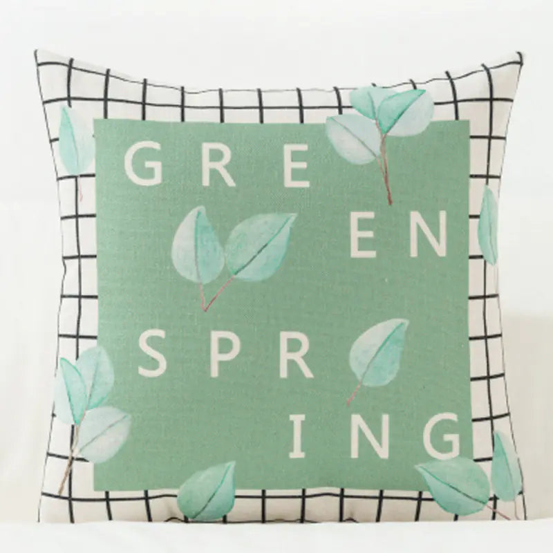 Artistic Plant-Themed Pillow Cover for Sofa and Car