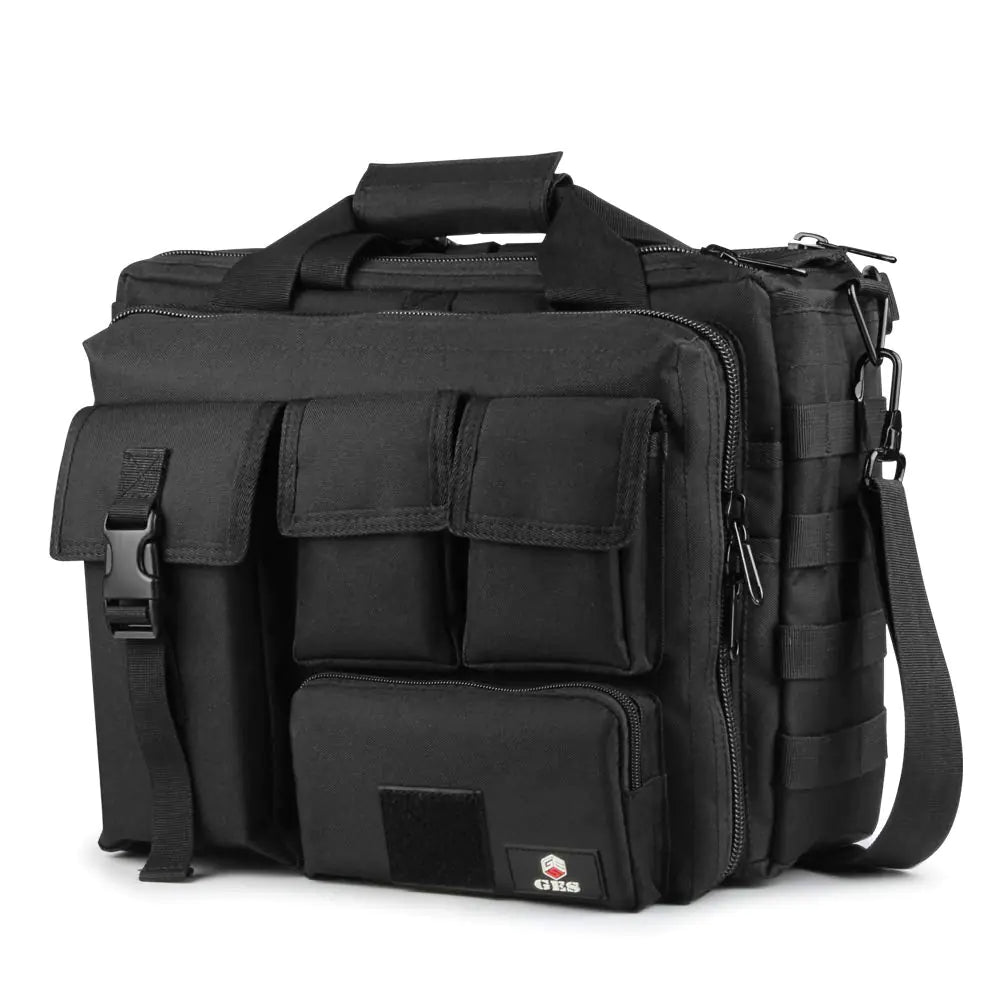 GES Tactical Briefcase 17.3 Inch Mens Messenger Bag Military Briefcase for MenBlack