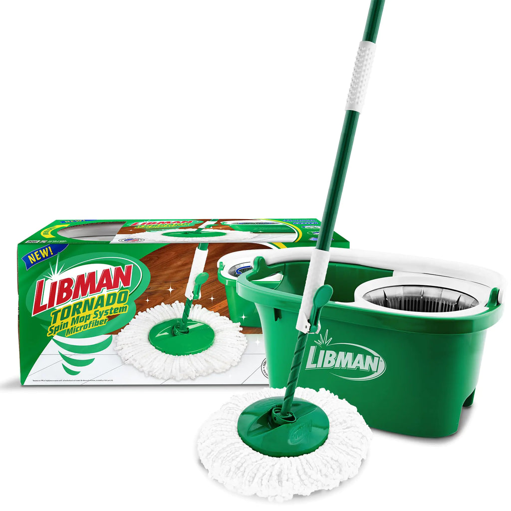 Libman Tornado Spin Mop System | Mop and Bucket with Wringer Set | Spin Mop | Floor Mop | Libman Mop | Mops for Floor Cleaning | Hardwood Floor Mop | 1 Mop Head Included