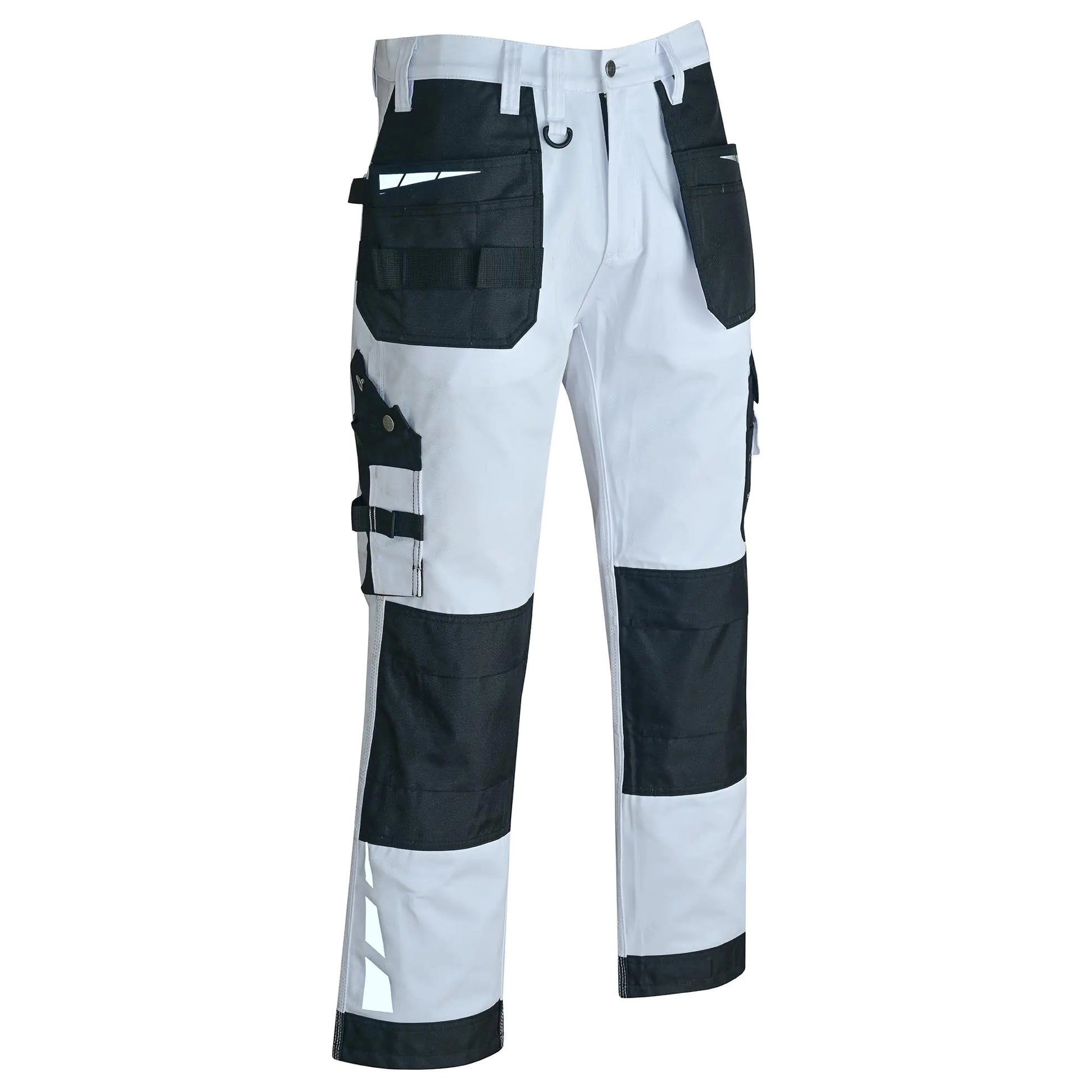 MS9 Mens Work Pants Casual Tactical Trousers Jeans with Holster Pockets White