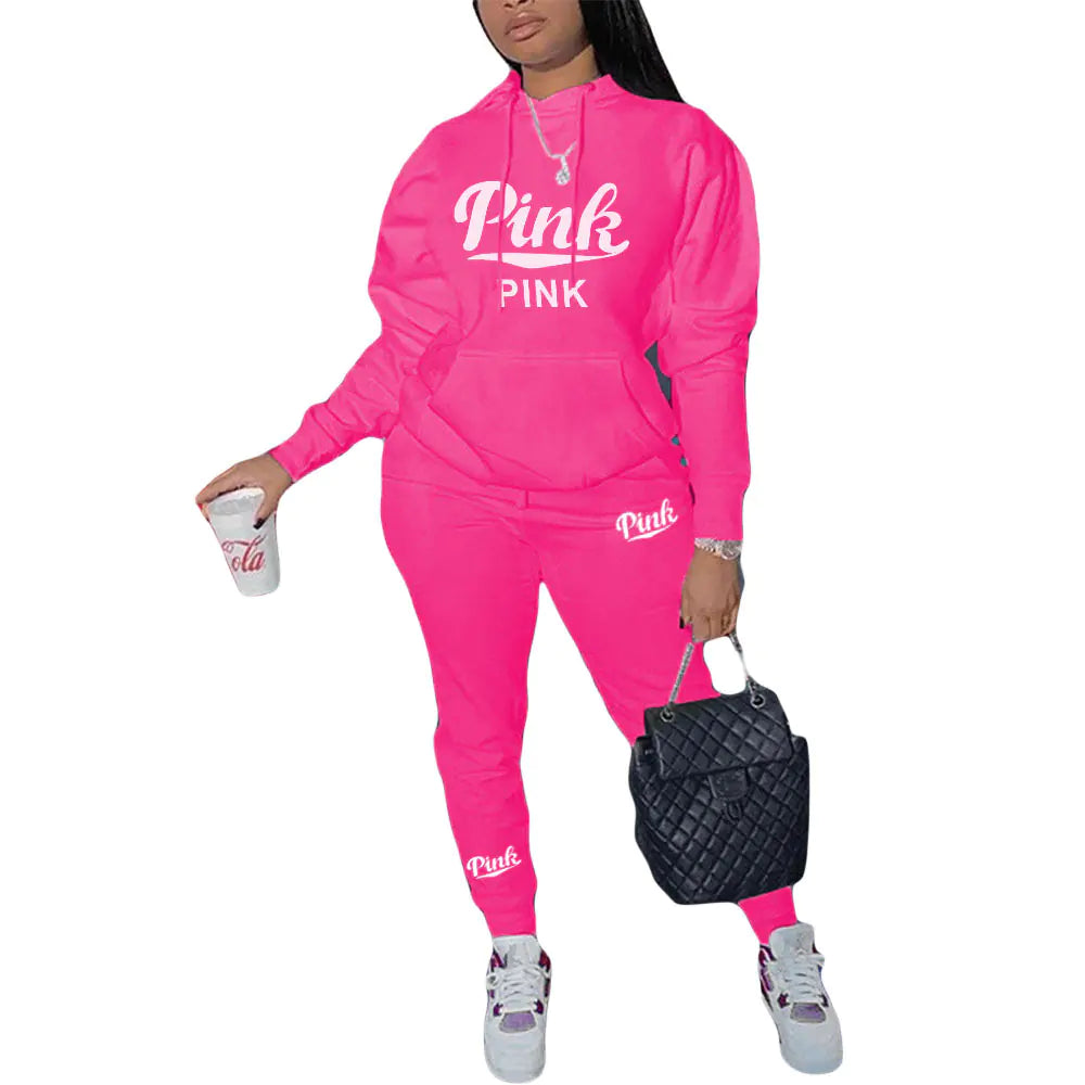 N8999P3 Plus Size Casual Printed Sweatshirt Set