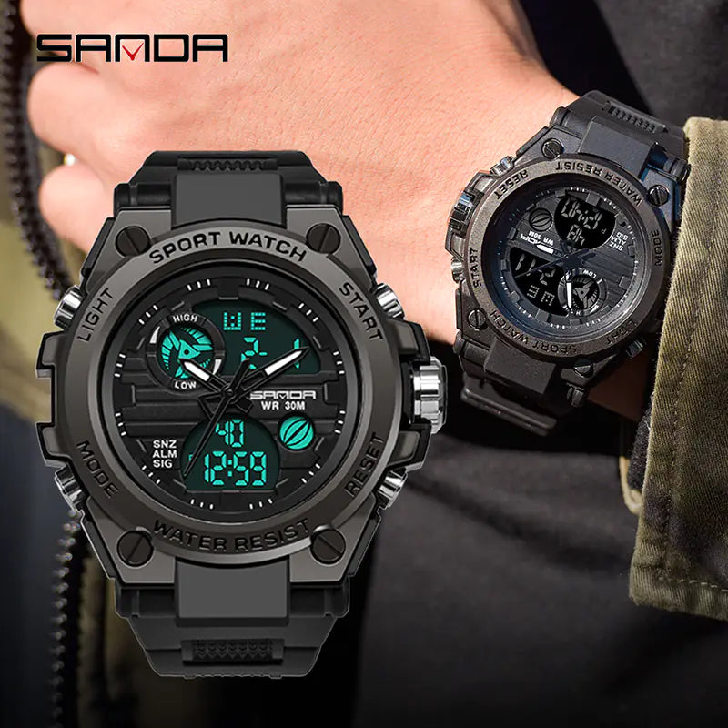 Luminous Chronograph Digital Watch for Leisure Use