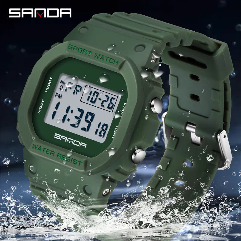 Men's Military LED Digital Sports Running Stopwatch Watch