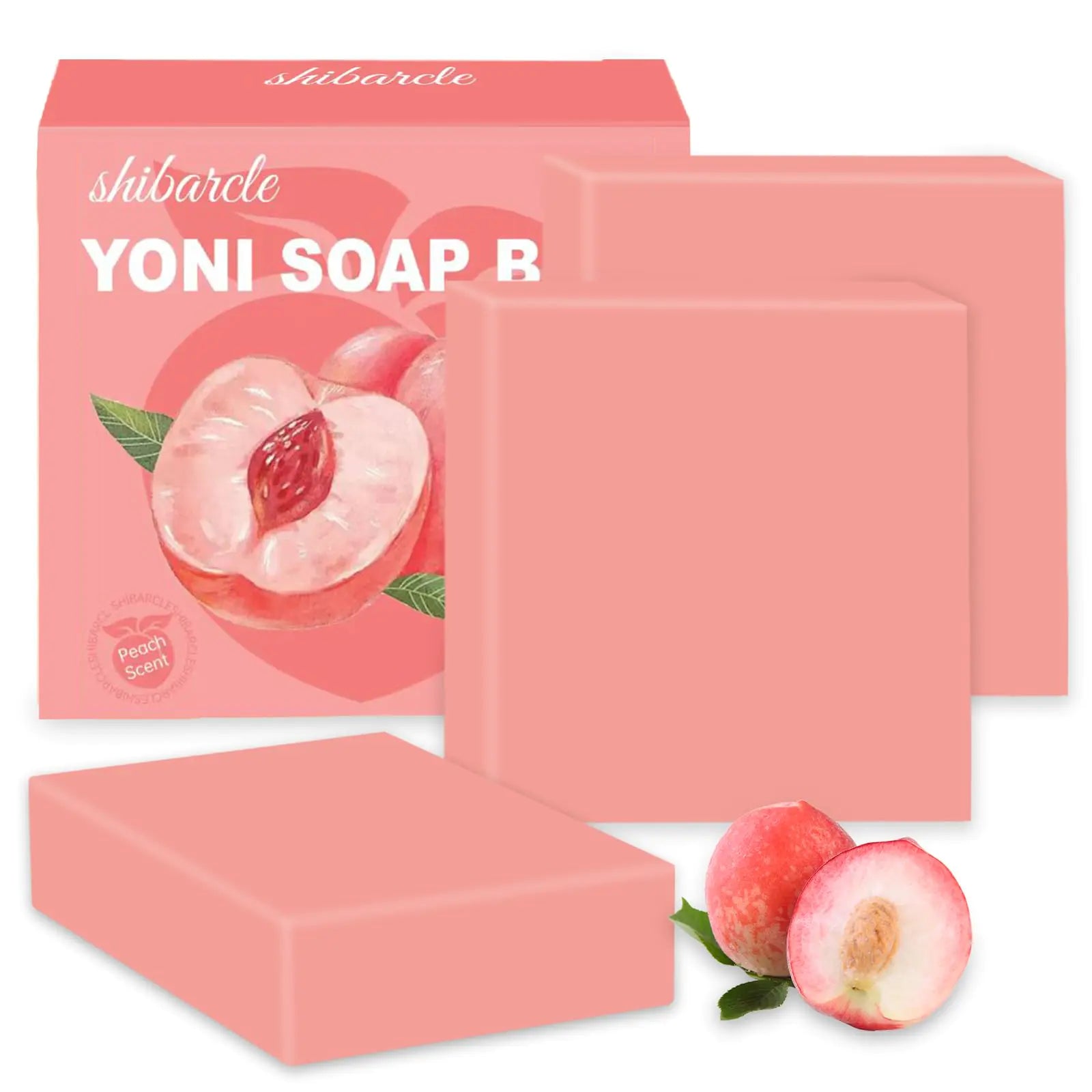 3 PCS Yoni Soap Bar Natural Yoni Bar Soap Yoni Wash Feminine Wash for Women Ph Balance Organic Deodorant Vaginal Body Bath Soap Body Wash Peach Handmade feminine soap