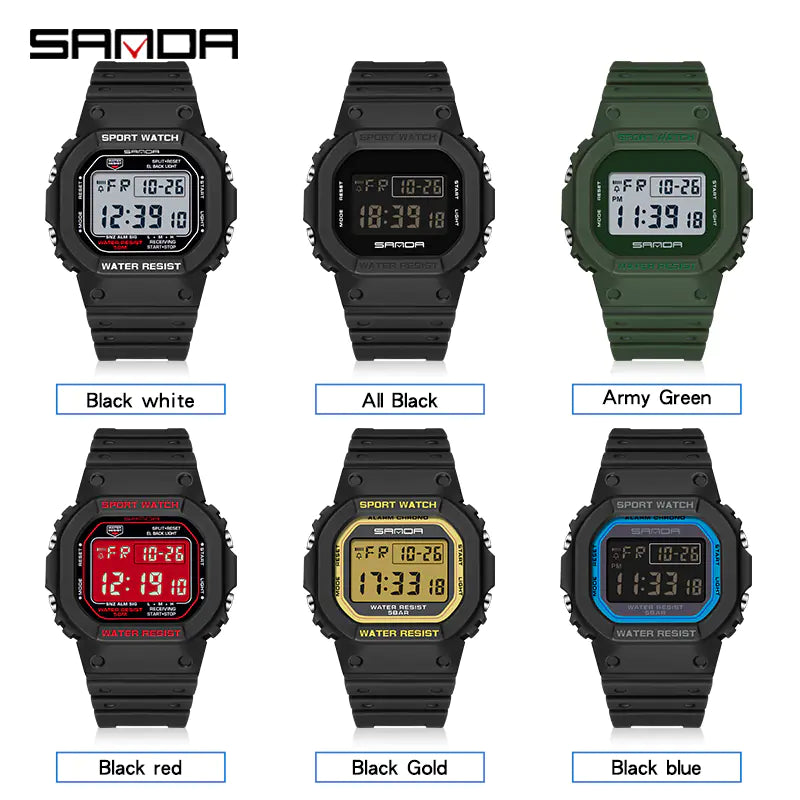 Men's Military LED Digital Sports Running Stopwatch Watch