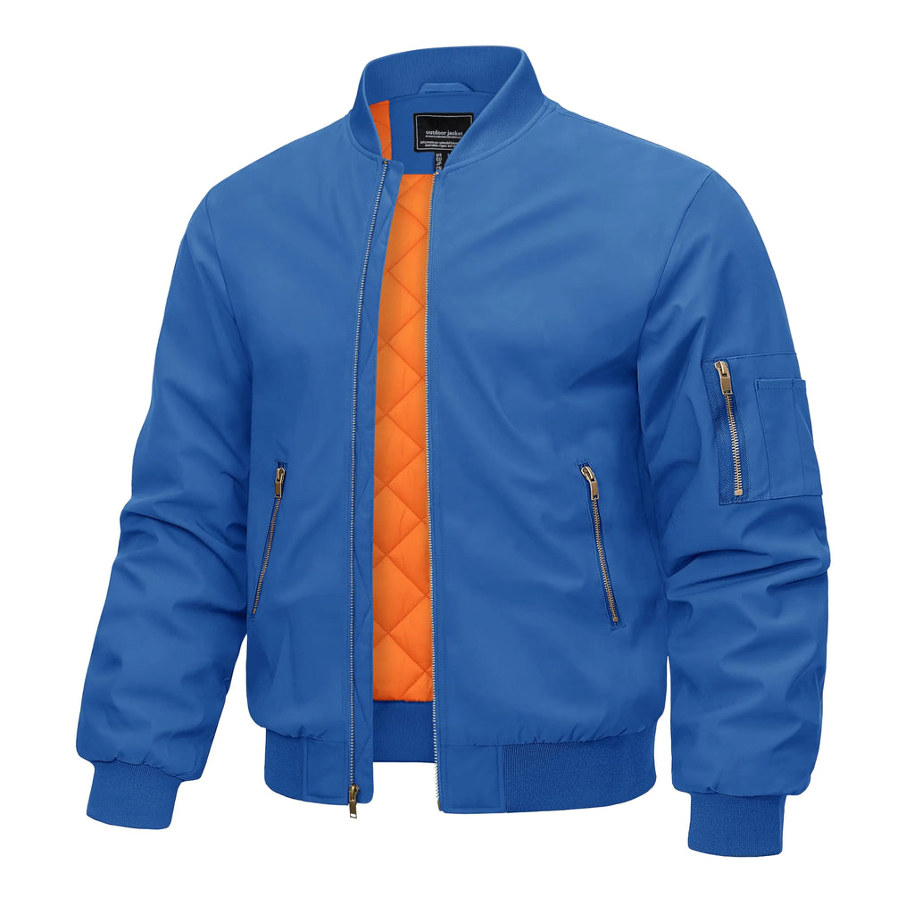 CRYSULLY Mens Tactical Military Cargo Bomber Jacket Softshell Windbreaker Coat Blue