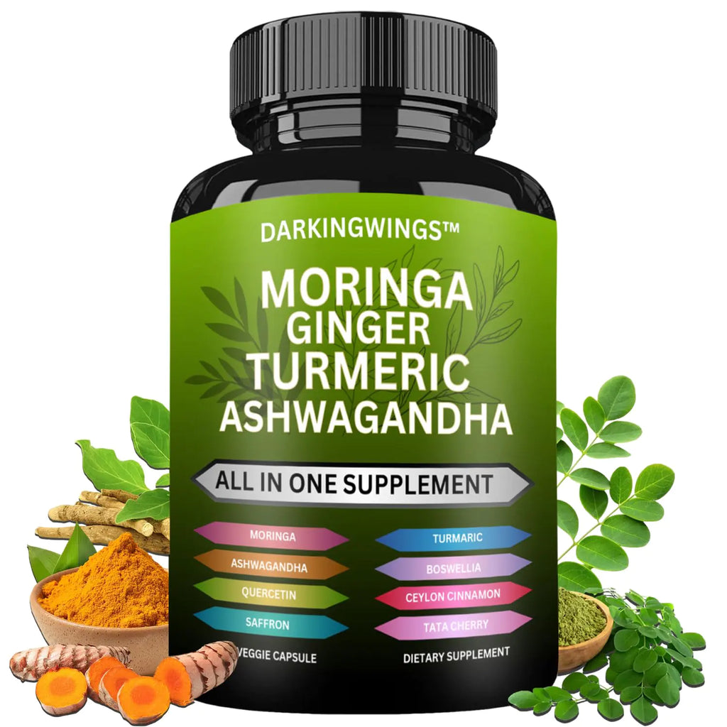 Moringa 50000mg Turmeric Curcumin 25500mg Ginger 2700mg Boswellia 2700mg Saffron 1400mg - Joint Support Supplement for Women and Men with Ceylon Cinnamon Quercetin Tart Cherry all in one supplement