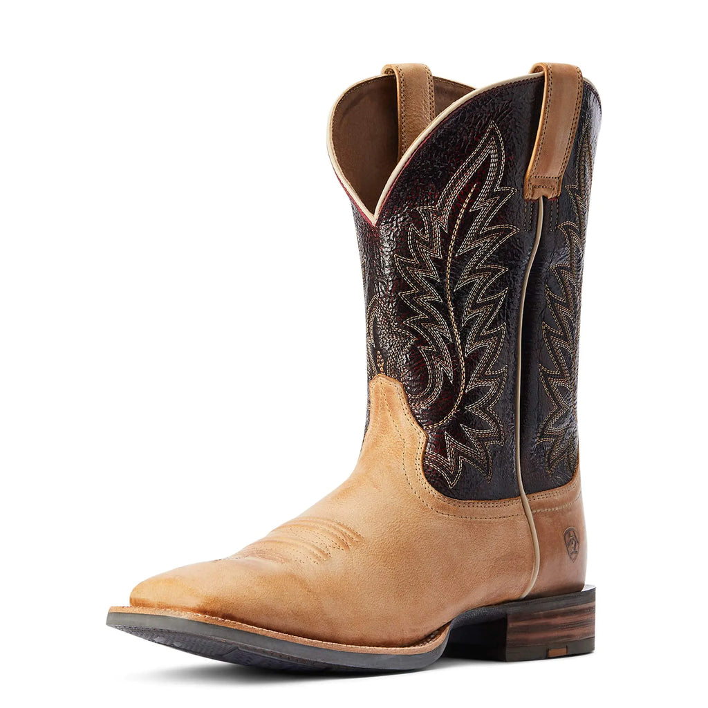ARIAT BMVY9 Mens Ridin High Western Boot Desert Tan/Dark Brick 15