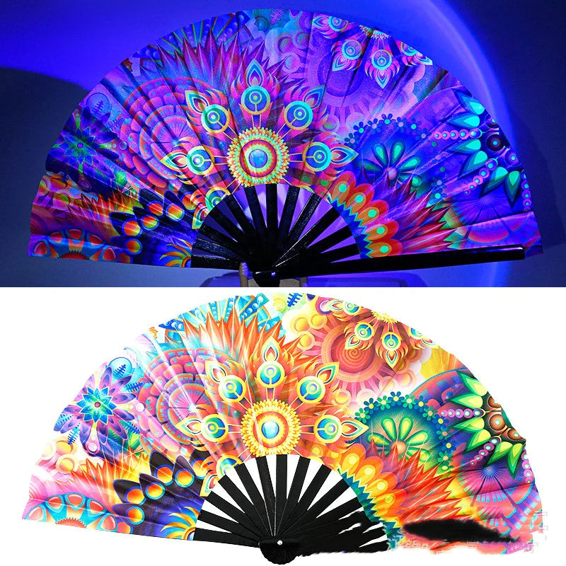 Fluorescent Bamboo Hand Fan