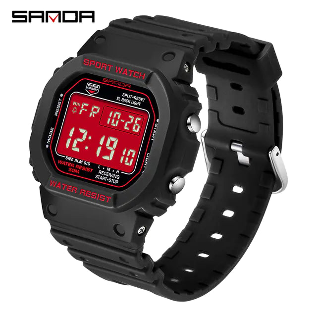 Men's Military LED Digital Sports Running Stopwatch Watch