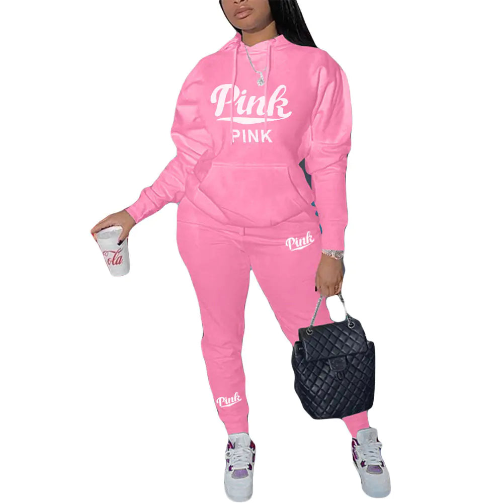 N8999P3 Plus Size Casual Printed Sweatshirt Set