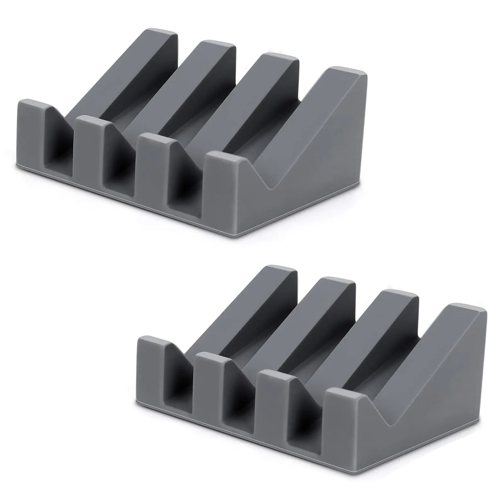 Morelax Soap Bar Holder for Shower/Bathroom Sink Waterfall Drain Soap Holder Premium Silicone Soap Bar Holder Standle - Self Draining to Keep Soap Dry Easy Clean (2Pack-Grey-Silicone)