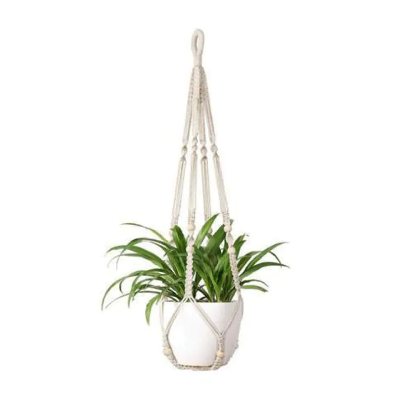 Handwoven Cotton Rope Hanging Planter Basket