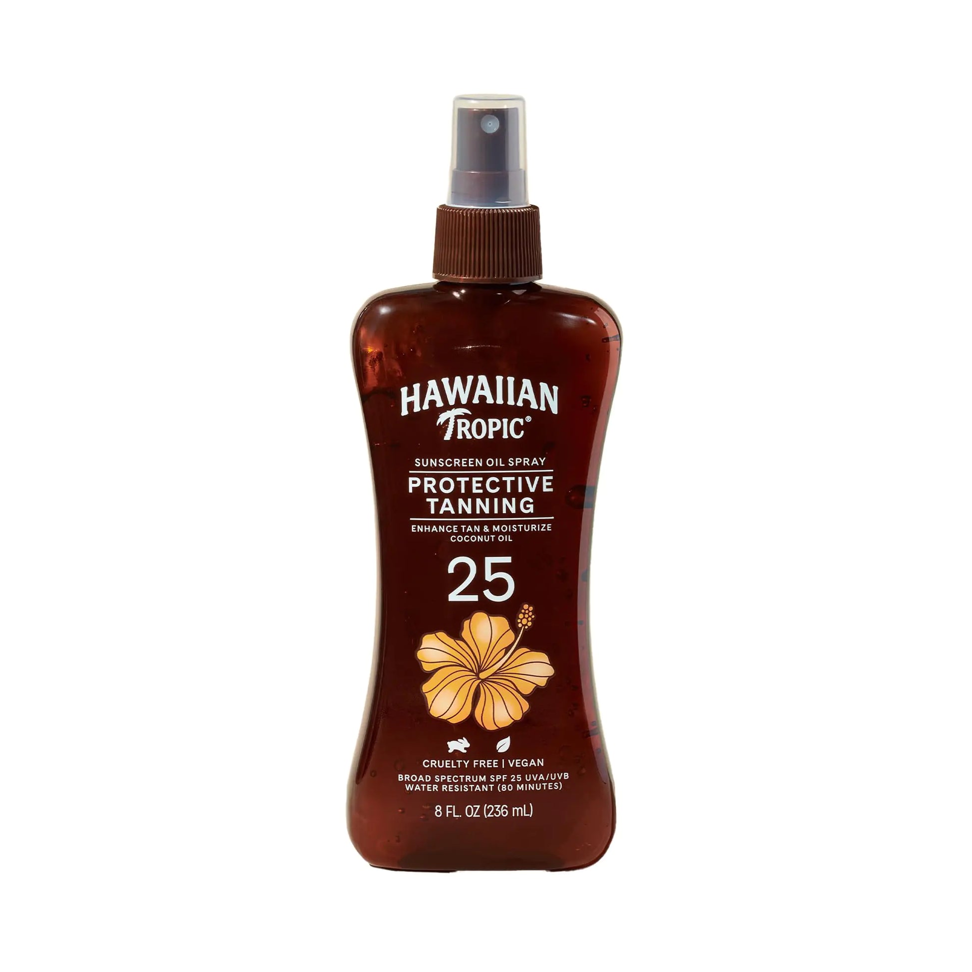 Hawaiian Tropic Protective Tanning Oil Spray Sunscreen SPF 25 8oz | Tanning Sunscreen Tanning Oil with SPF Moisturizing Body Oil Hawaiian Tropic Oil Oxybenzone Free Outdoor Tanning Oil 8oz