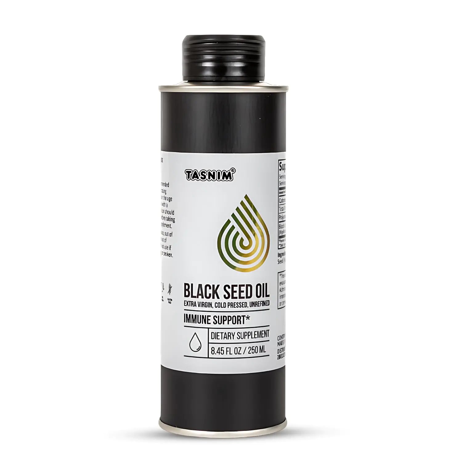 100% Ethiopian BlackSeed Oil 8.45 Oz - Cold Pressed Black Seed Oil for Immune Support High Potency 5.7% - 21% Thymoquinone Skin Hair & Overll Health - Unrefined Black Cumin Seed Oil - Gluten Free
