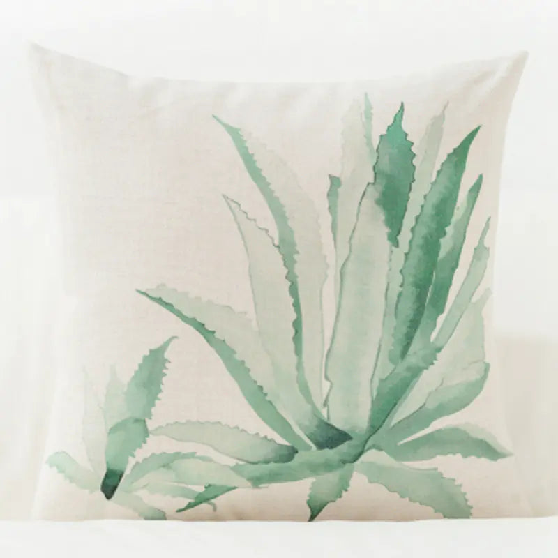 Artistic Plant-Themed Pillow Cover for Sofa and Car