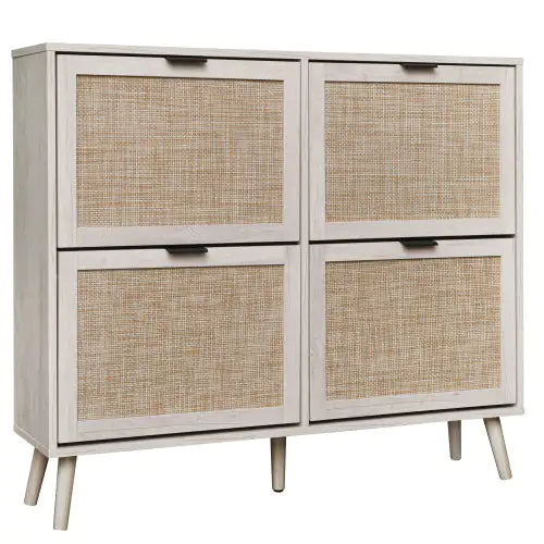 4-door Shoe Rack, Free-standing Modern Shoe Cabinet For Entrance