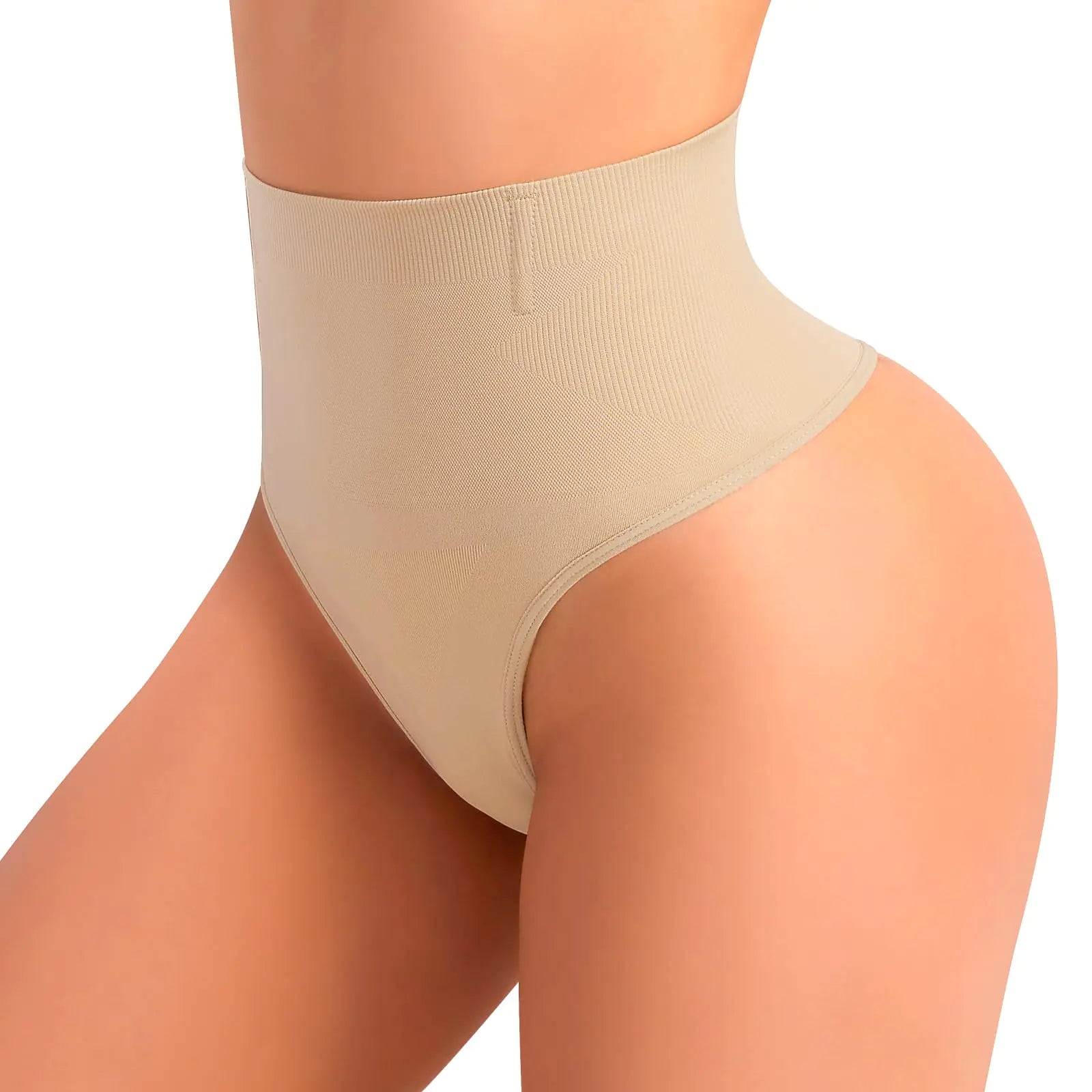 HMQ Tummy Control Thong Shapewear for Women Girdle Panties Seamless Shaping Thong Panties Body Shaper Underwear Beige