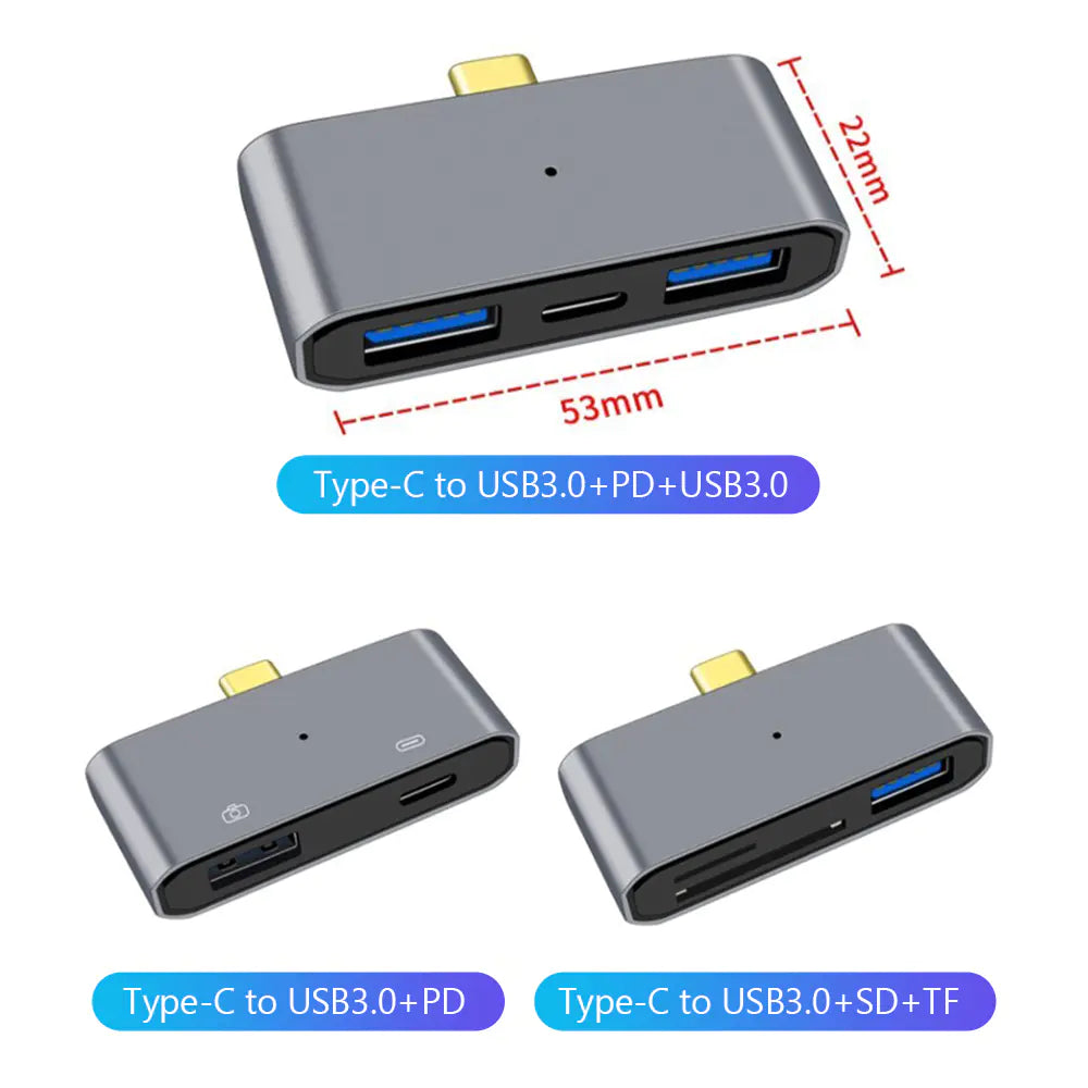 3-in-1 Type C Docking Station with USB 3.0 and OTG
