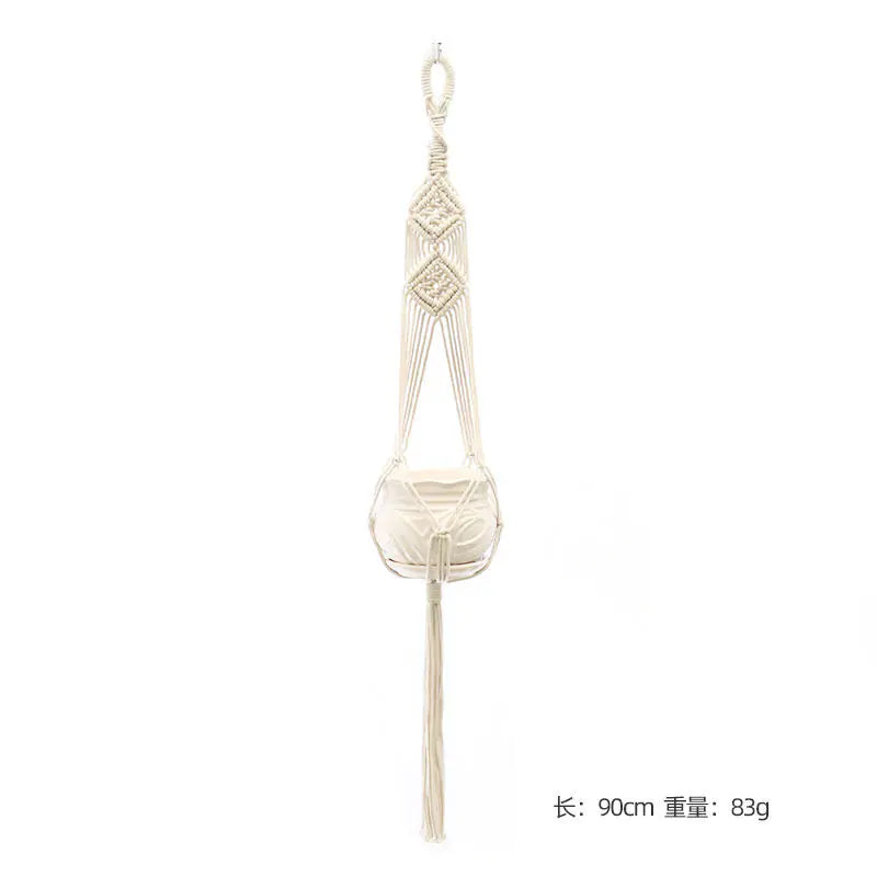 Handwoven Cotton Rope Hanging Planter Basket