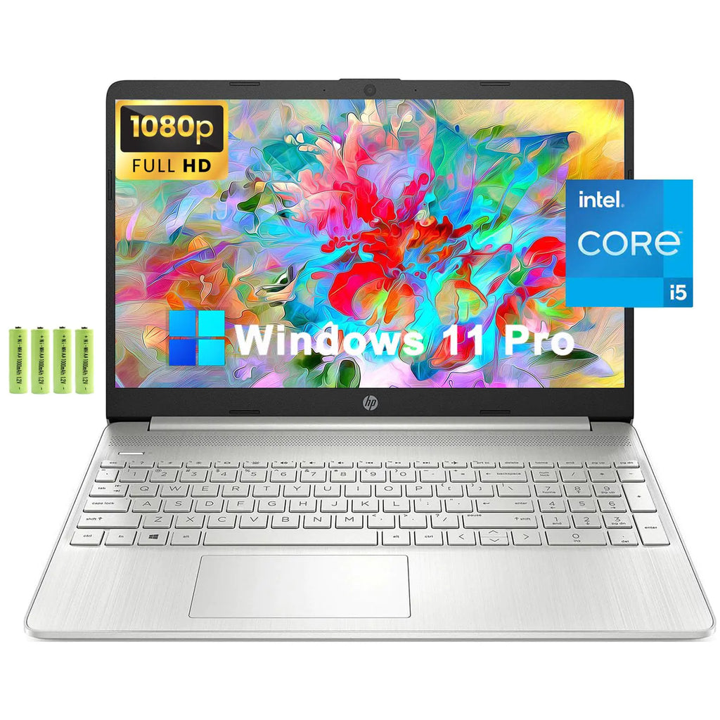 HP 15 15.6" FHD Business Laptop[Windows 11 Pro] 11th Gen Intel Quad-core i5-1135G7 16GB RAM 256GB PCIe SSD Intel Iris Xe Graphic Wi-Fi 5 Numpad 9 Hrs Battery Life HD Webcam HDMI w/Battery