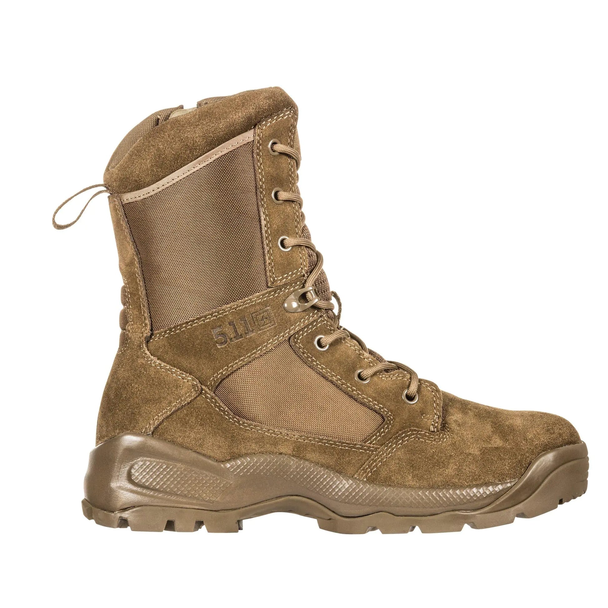 5.11 Tactical Mens Side-Zip Brown Boots ATAC 2.0 8" Desert Dark Coyote 12 Regular Style 12393ABR