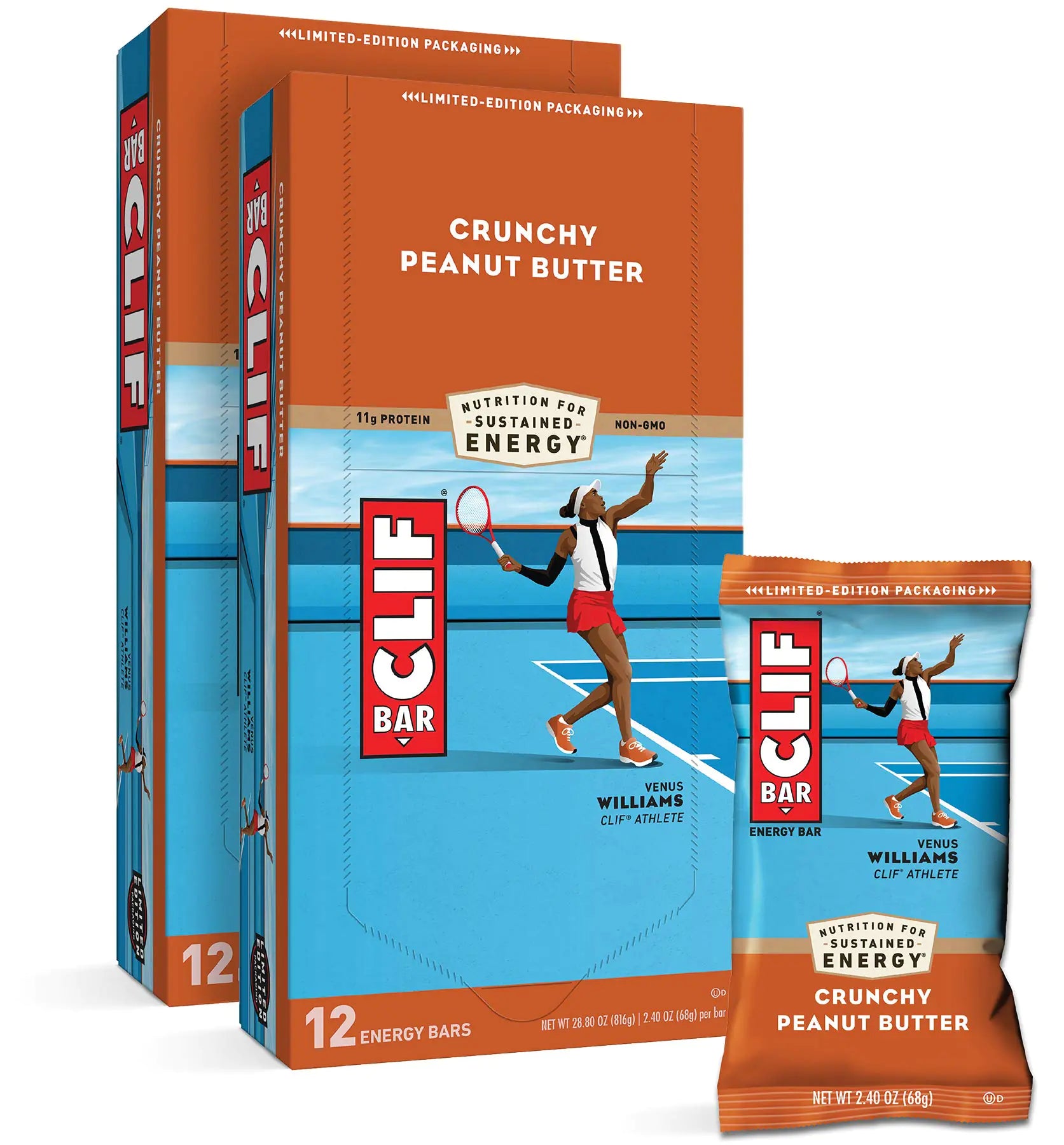 CLIF BARS - Energy Bars - Crunchy Peanut Butter - Made with Organic Oats - Plant Based Food - Vegetarian - Kosher (2.4 Ounce Protein Bars 24 Count) Packaging May Vary