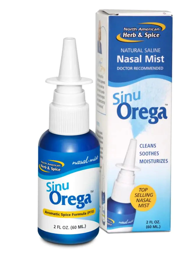 NORTH AMERICAN HERB & SPICE SinuOrega - 2 fl oz - Pack of 2 - All-Natural Nasal Spray - Oregano Oil & Sage to Support Healthy Sinus Response - Non-GMO