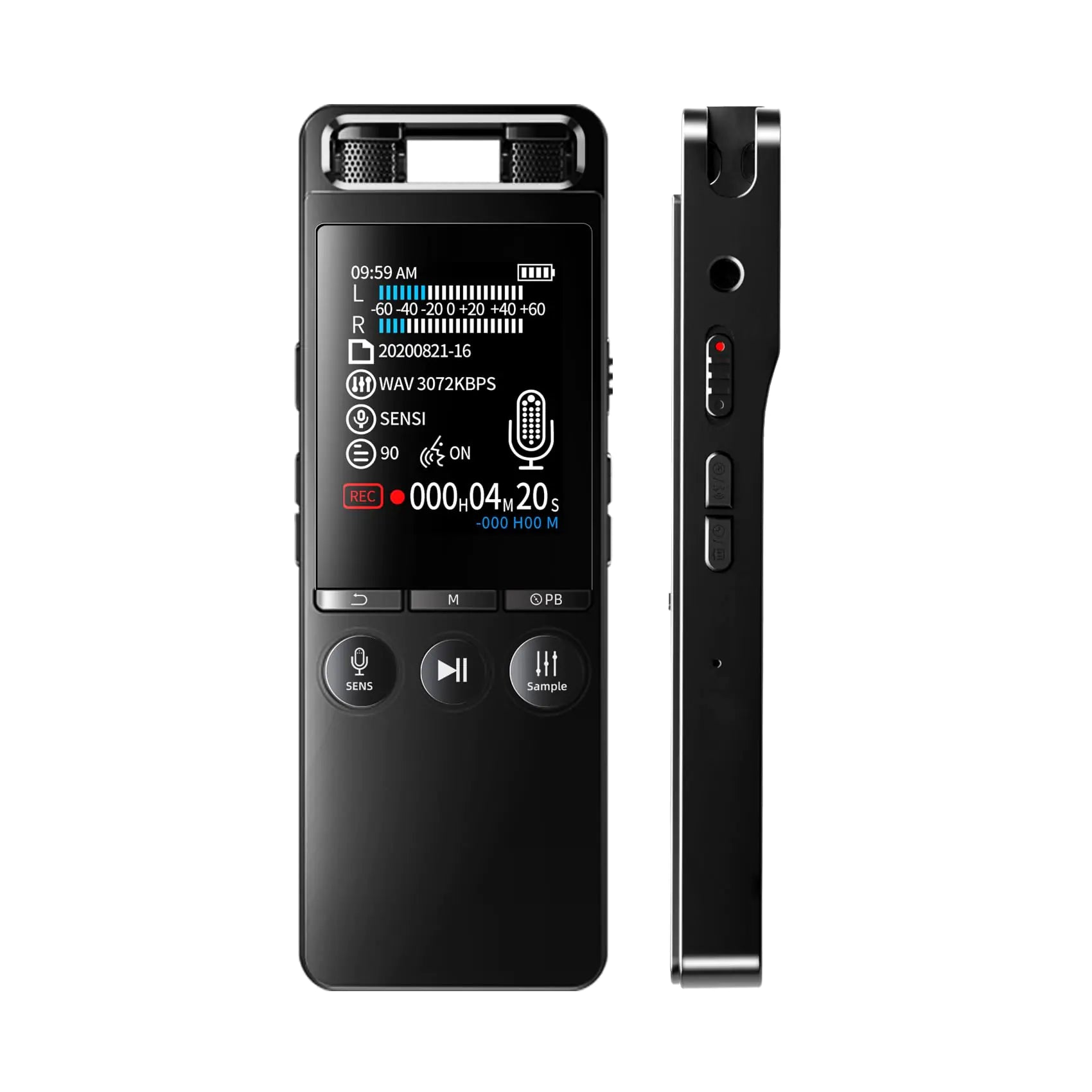 80GB Voice Recorder with Playback One Touch RecordingDigital Voice Recorders Device with 3072kbps HD Dual MicrophonePortable Voice Activated Recorders for Lectures Meetings Interviews