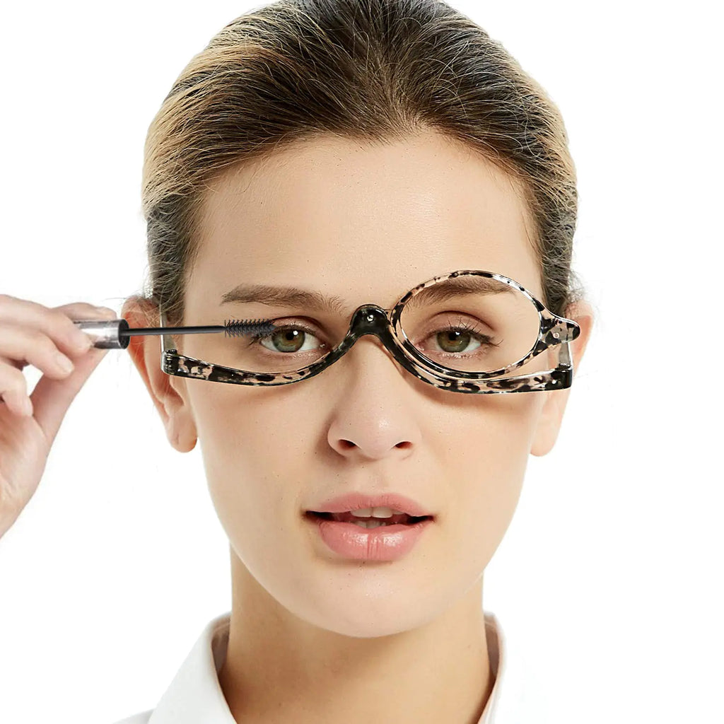 MARE AZZURO Eye Make Up Reading Glasses Women Folding Cosmetic Readers 1.00 1.25 1.50 1.75 2.00 2.25 2.50 2.75 3.00 3.50 4.00 5.00 6.00 (Demi 4.0)