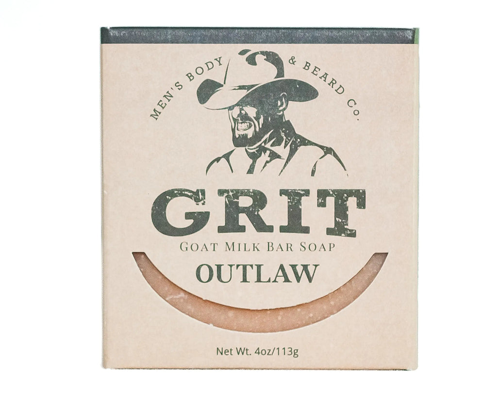 GRIT Goat Milk Soap Bar Outlaw | All Natural | Dye-Free Soap Bar | Enriched with Nourishing Goat Milk | 4 oz