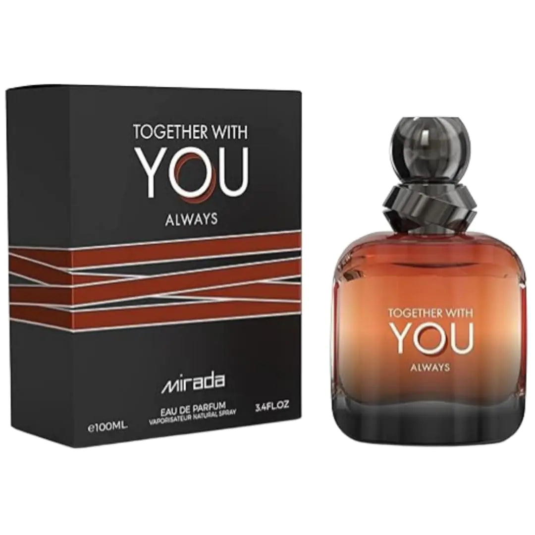 MIRADA Together With You Always Mens Eau de Parfum (EDP) 3.4 FL. Oz (100ml) Men’s Perfume with Notes of Pink Pepper Juniper Violet Toffee Cinnamon Sage Lavender Vanilla Tonka Bean