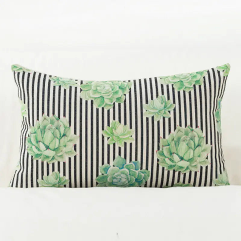 Artistic Plant-Themed Pillow Cover for Sofa and Car