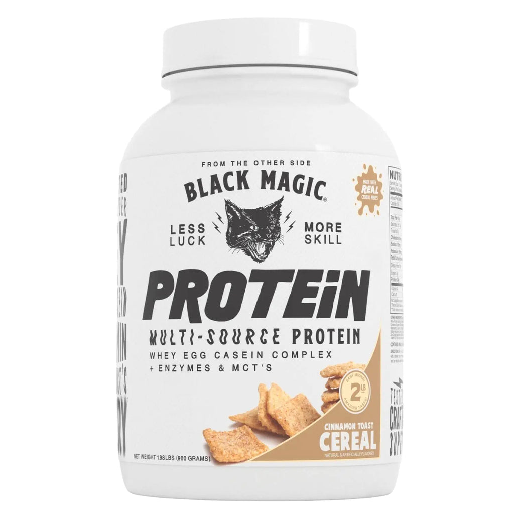 Black Magic Protein Powder Whey Egg Casein Complex + Enzymes & MCTs Recovery 2lbs Cinnamon Toast Cereal Flavor