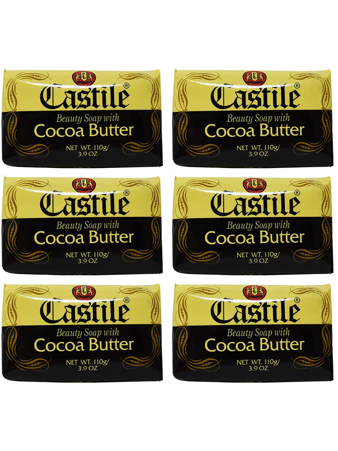 ELP ESSENTIAL Castile Soap Beauty Soap With Cocoa Butter 3.9 Ounces 6 Pack