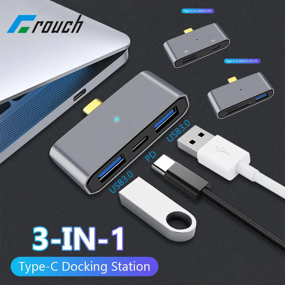 3-in-1 Type C Docking Station with USB 3.0 and OTG