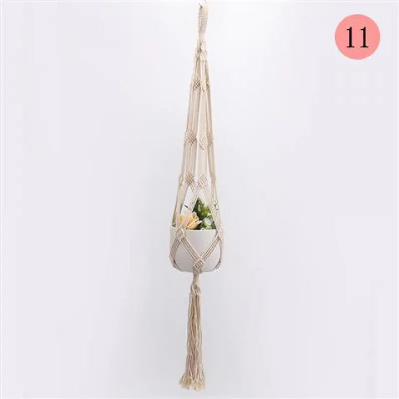 Handwoven Cotton Rope Hanging Planter Basket