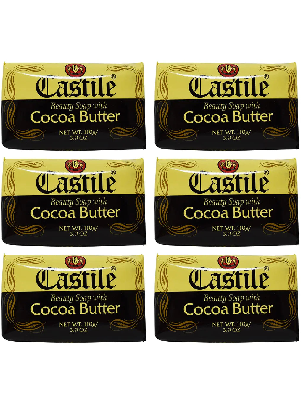 ELP ESSENTIAL Castile Soap Beauty Soap With Cocoa Butter 3.9 Ounces 6 Pack