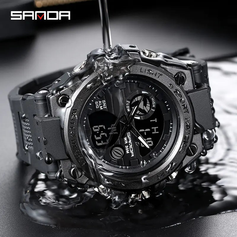Luminous Chronograph Digital Watch for Leisure Use