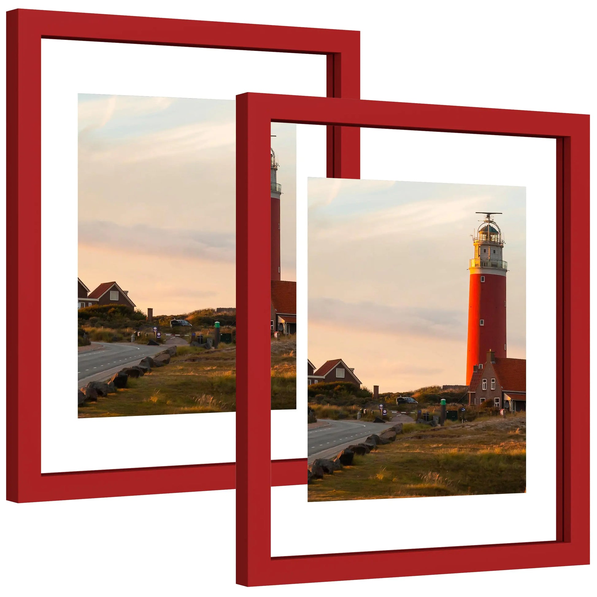 eletecpro 11x14 Red Floating Picture Frames Set of 2 Real Double Glass Picture Frames for Wall Mount Vertical or Horizontal Display Multi-Size Photos and Artworks up to 11 x 14 Inches Home Decor