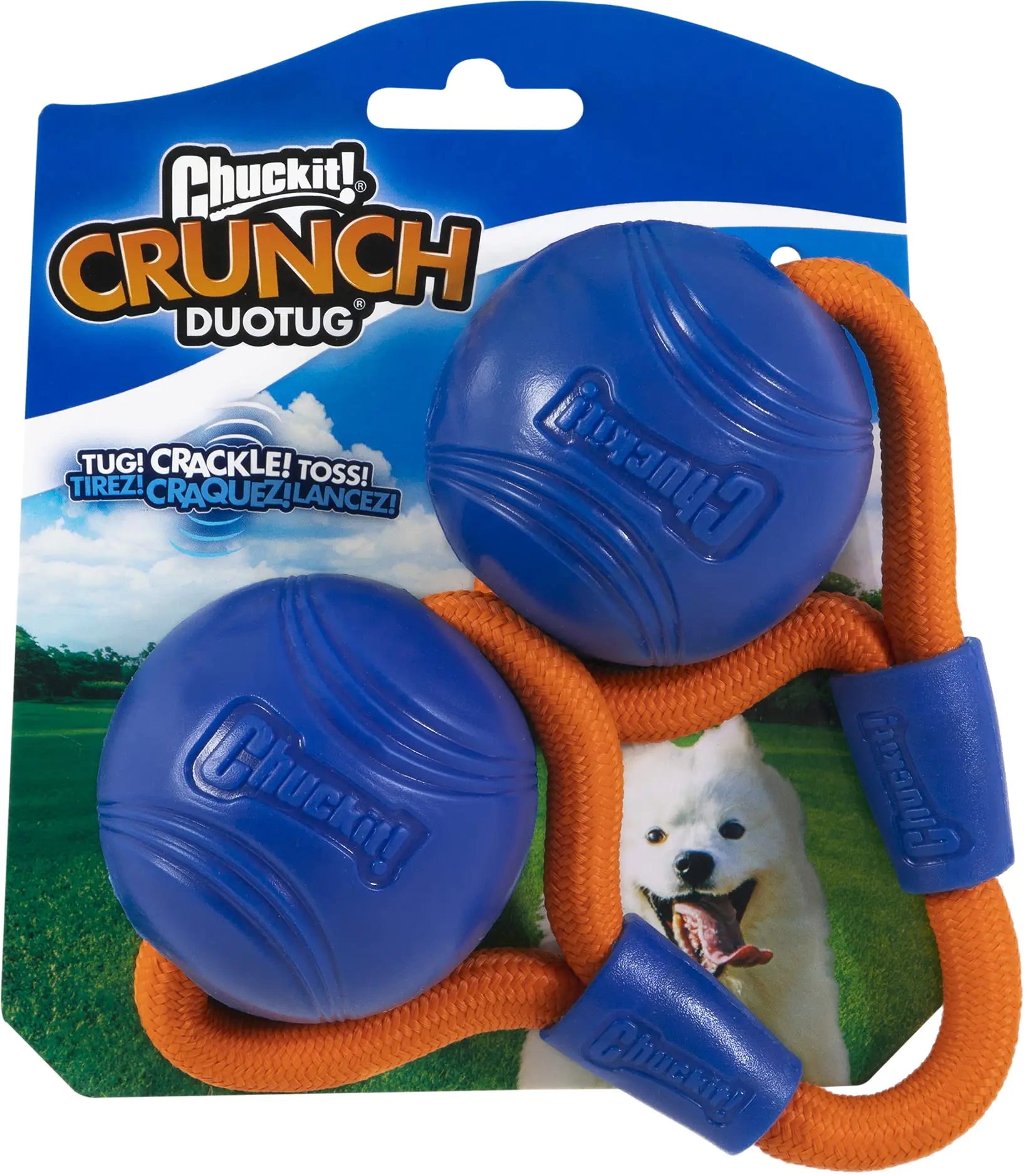 Chuckit! Crunch Ball Dog Toy Medium Duo Tug for All Breed Sizes