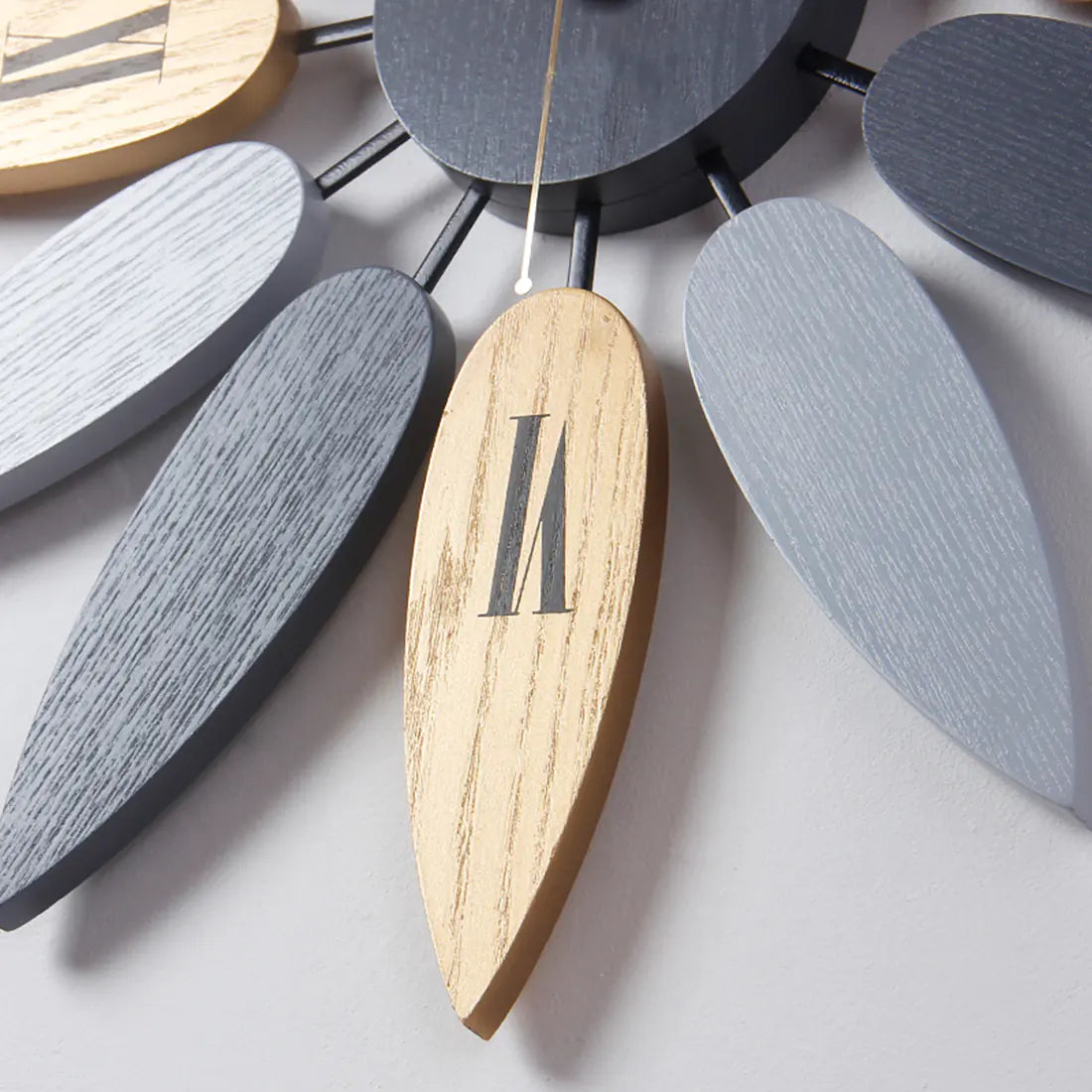 Leaf Wall Clock, Wooden Minimalist Design for Living Room