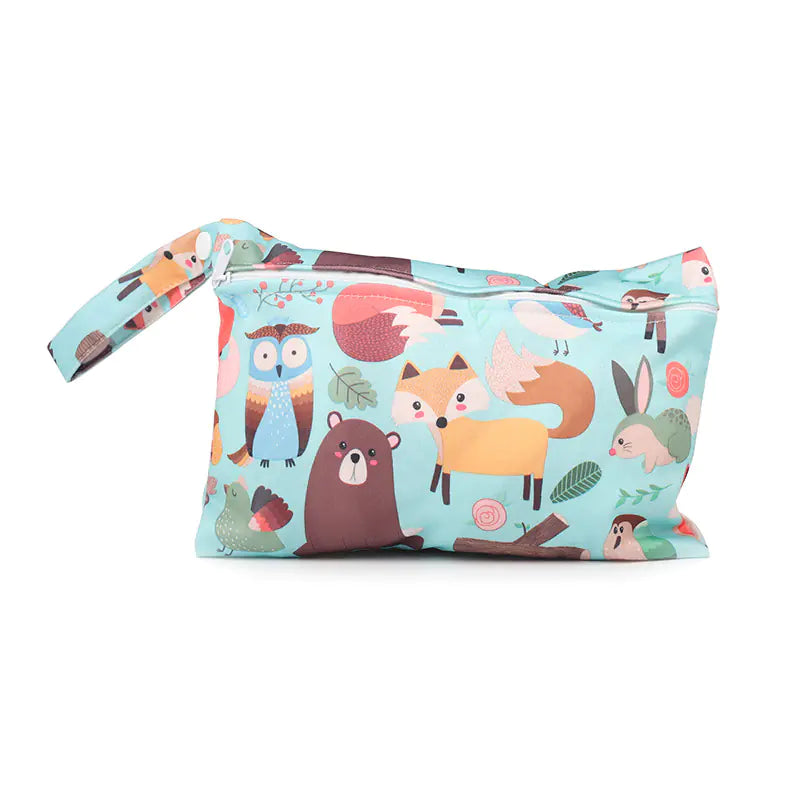 Cartoon Mini Zipper Diaper Bag & Makeup Cotton Pouch