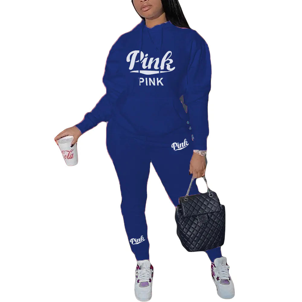 N8999P3 Plus Size Casual Printed Sweatshirt Set